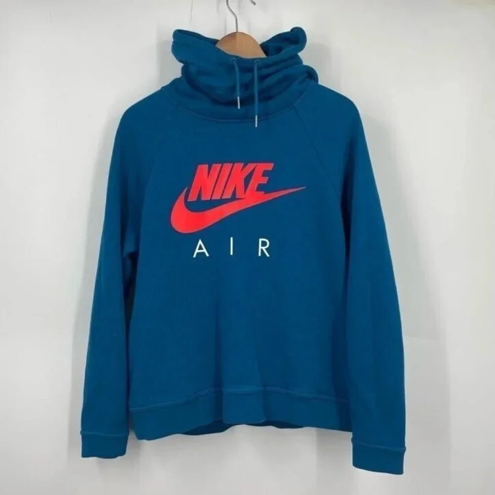 Nike Women's Funnel Neck Long Sleeve Logo Hoodie‎ Size M